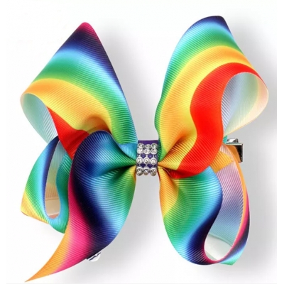 2018 new style rainbow color gradual change bowknot hair grips